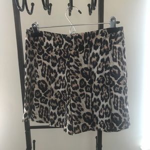 Alice & Olivia silky pleated animal print shorts